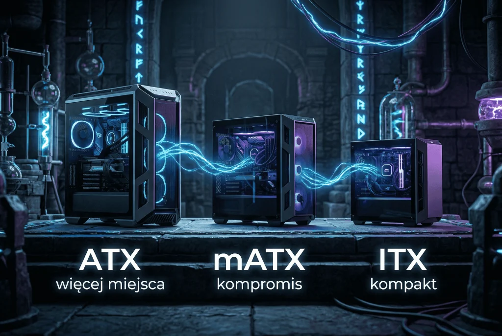 Obudowa ATX vs mATX vs ITX – porównanie rozmiarów porównanie obudów komputerowych ATX, mATX i ITX – różnice w rozmiarze i zastosowaniu